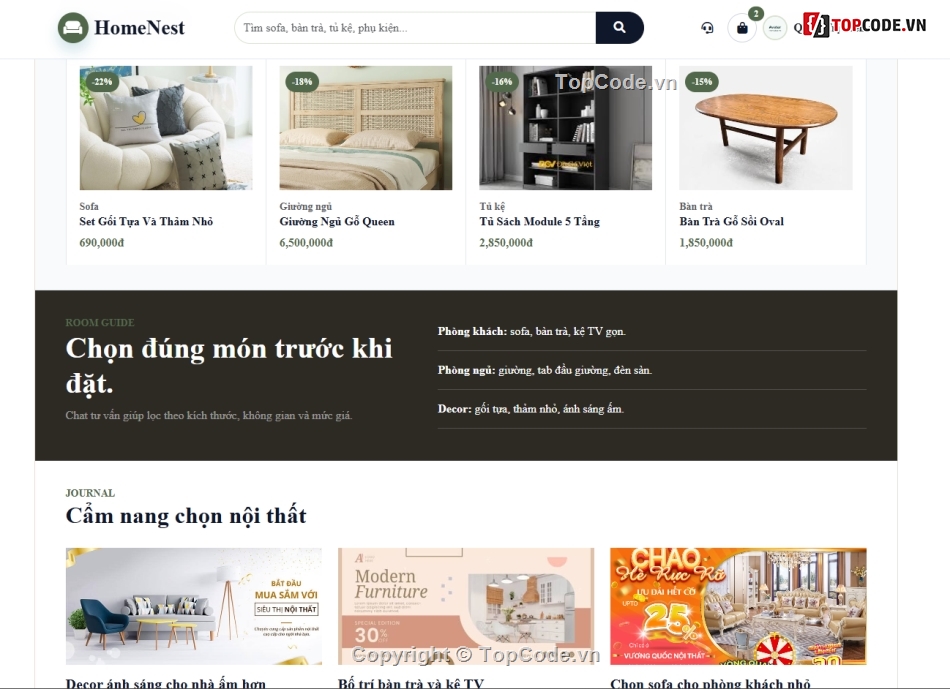 giao diện nội thất,nội thất,website nội thất